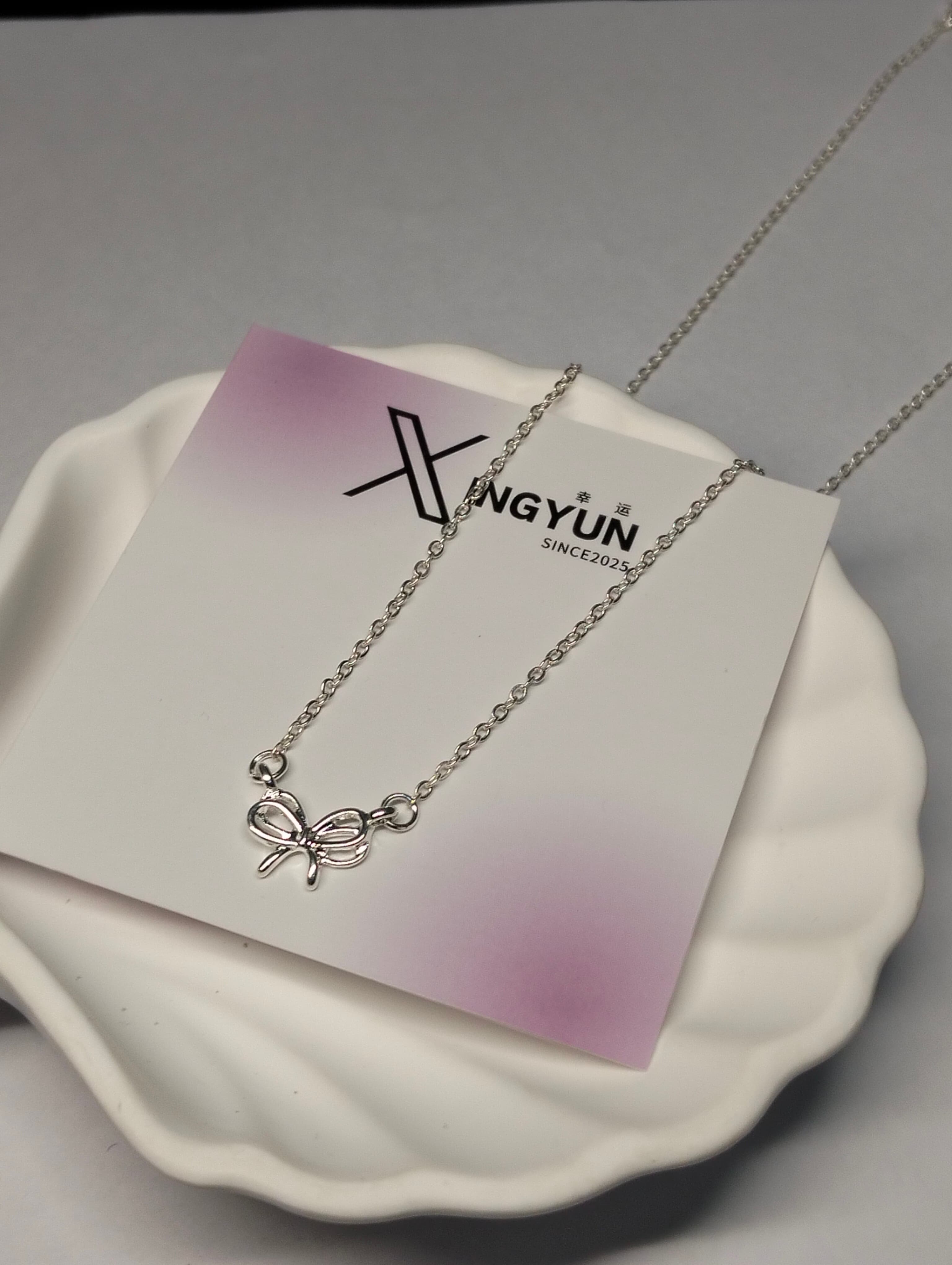 🎀Ribbon necklace 925 silver 925镀银蝴蝶结项链🎀