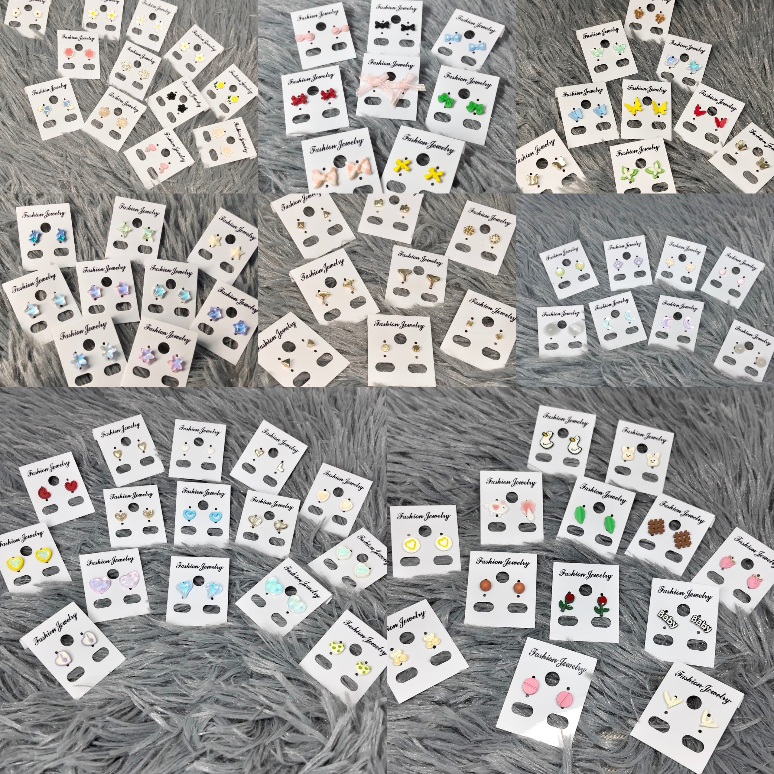 ✨3 pairs 三对✨925 Silver-Plated Stud Earrings Collection 925镀银针可爱耳钉合集